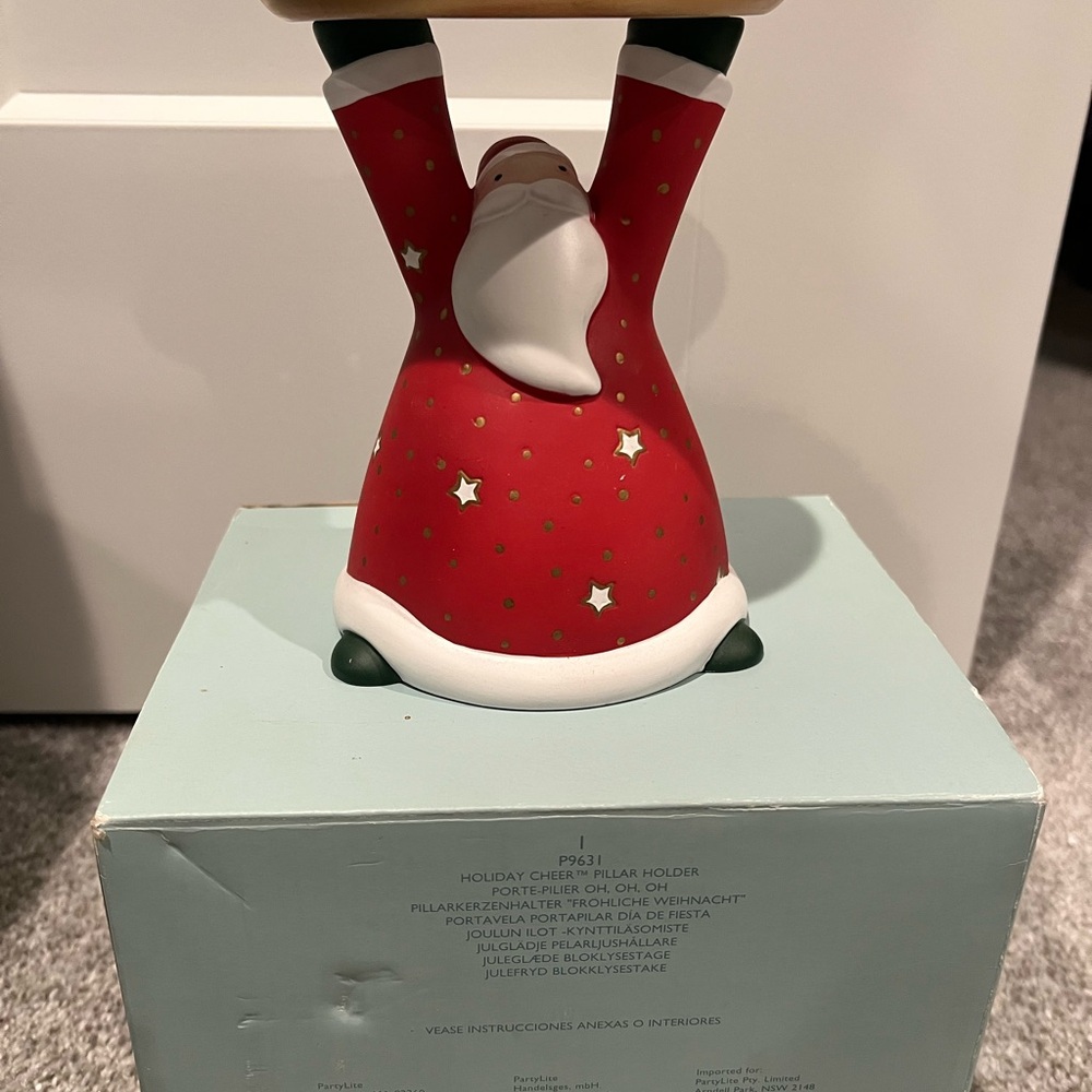 PartyLite Santa Candle Holder - Red and White